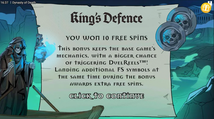Dynasty of Death - pokretanje besplatnih okretaja King's Defence